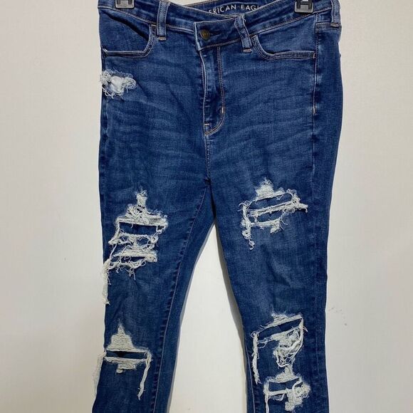 American Eagle Women's Blue Next Level Stretch High Rise Jegging Size 10 - Picture 1 of 11